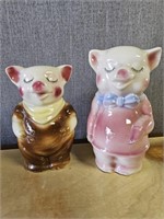 Vintage Mccoy Pottery Pig Banks Anthropomorphic