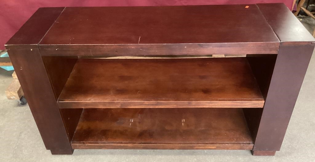 Unique Mahogany Bookcase with Side Shelves