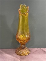 Amber glass vase moon & stars