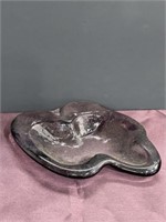 Purple vintage glass ashtray
