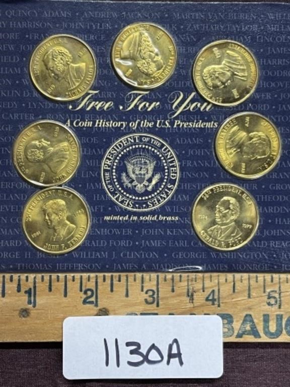 Solid brass US president coin lot readers digest