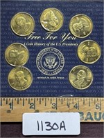 Solid brass US president coin lot readers digest