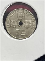 1939 Belgium coin 5 centimes