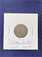 1883 Indian head penny coin