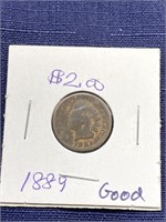 1889 Indian head penny coin