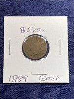 1889 Indian head penny coin