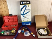 NIB Gas Connector Kits, Toolbox Full Of Tools