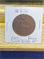 1913 uk Great Britain penny coin