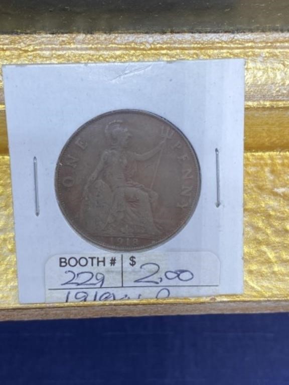 1919 uk Great Britain penny coin