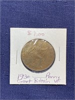 1930 uk Great Britain coin one penny