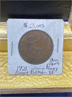 1921 Great Britain coin one penny