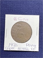 1935 uk Great Britain penny coin