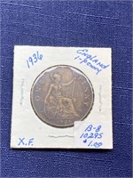 1936 uk Great Britain penny coin