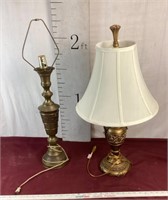 Vintage Brass Lamp, Newer Resin Lamp