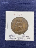 1945 uk Great Britain penny coin