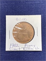 1962 uk Great Britain penny coin