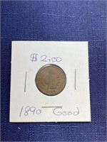 1890 Indian head penny coin