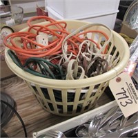 BASKET OF EXTENSION CORDS