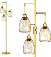 Industrial Floor Lamps for Living Room, Gold Tree