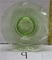 Vintage green depression glass / uranium bowl