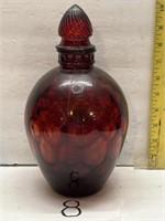 Wheaton Red Ruby Honeysuckle Pattern Bottle With