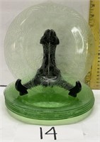 (6) Vintage green depression glass / uranium
