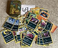 80 Mixed POKEMON cards & tin; Collectible Cards