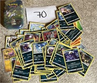 80 Mixed POKEMON cards & tin; Collectible Cards