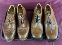 2 Pairs Men's Leather Dress Shoes