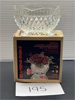 Indiana glass crystal flower candy bowl w/ box