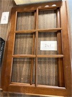 (2) wooden window panels 19x28