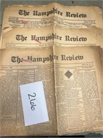 (3) Hampshire review newspapers; 1884; antique