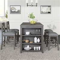 Merax 5 Pieces Counter Height Rustic Farmhouse