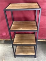 Metal and wood shelving rack