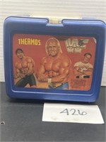 Vintage "wf hulk hogan" thermos lunchbox