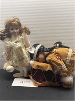 (2) collectible vintage porcelain dolls