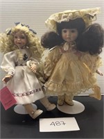 (2) collectible vintage porcelain dolls