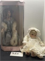 (2) collectible vintage porcelain dolls