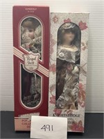 (2) collectible vintage porcelain dolls