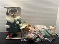 (2) collectible vintage porcelain dolls