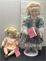 (2) collectible vintage porcelain dolls