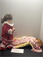 (2) collectible vintage porcelain dolls