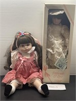 (2) collectible vintage porcelain dolls