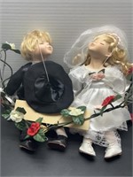 (2) collectible vintage porcelain dolls