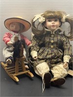 (2) collectible vintage porcelain dolls