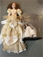 (2) collectible vintage porcelain dolls