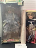 (2) collectible vintage porcelain dolls