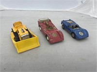 3 Tootsietoys Racecars & Bulldozer