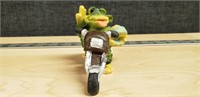 Ceramic Frog on Motorcycle figurine