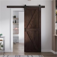 30in x 84in Brown Barn Door with 5ft (60inch)